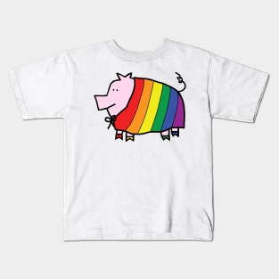 Cute Pig in Pride Cape Kids T-Shirt